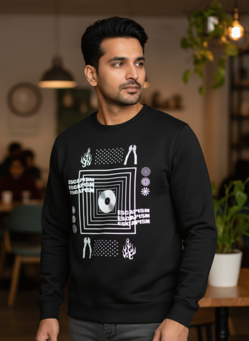 men's sweatshirt escapism abstract