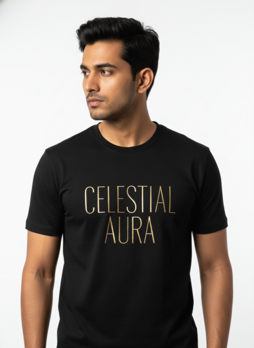 round neck half sleeves t shirt – celestial aura