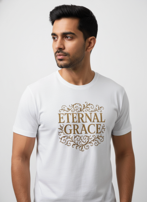 round neck half sleeves t shirt eternal grace