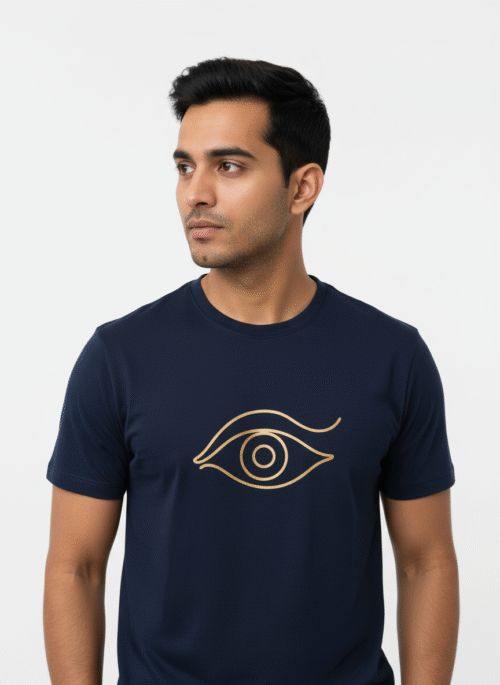 round neck half sleeves minimal line art