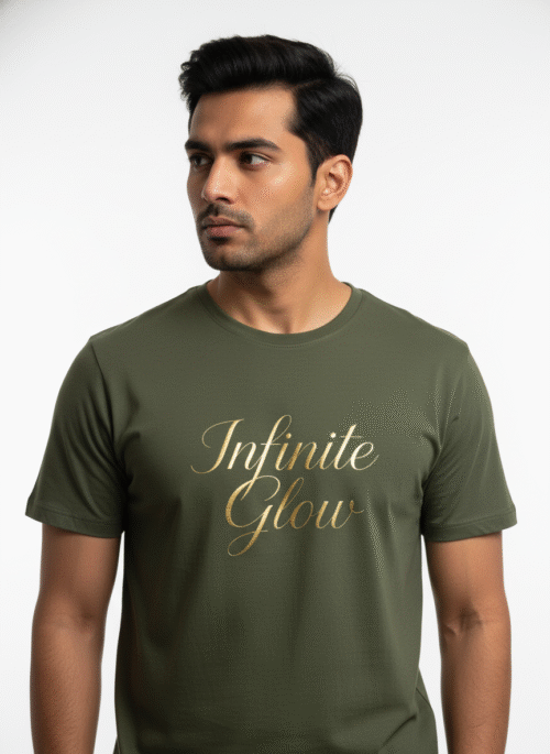 round neck half sleeves t shirt – infinite glow