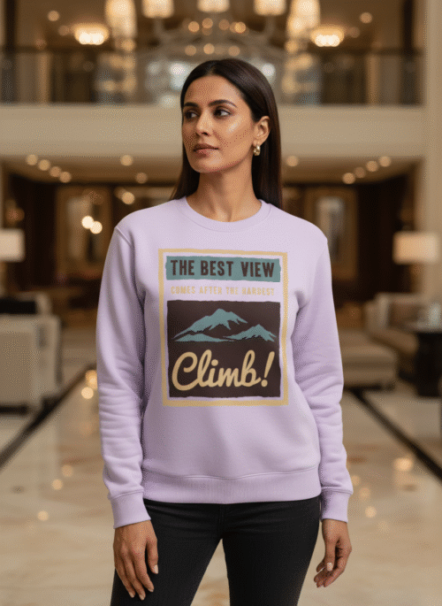 female sweatshirt hardest climb
