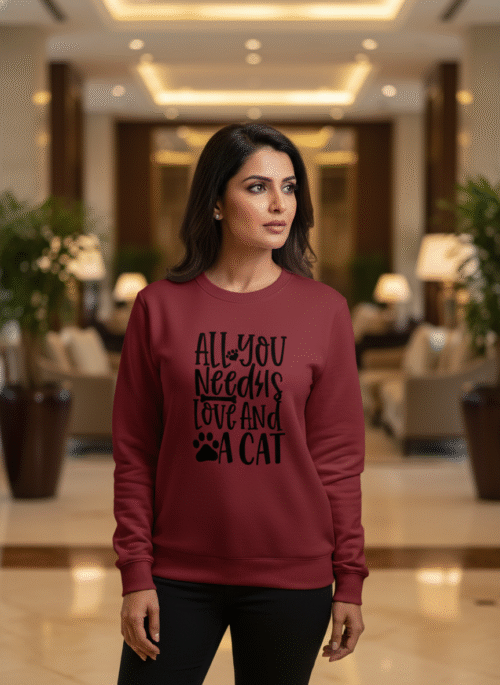 female sweatshirt love and cat