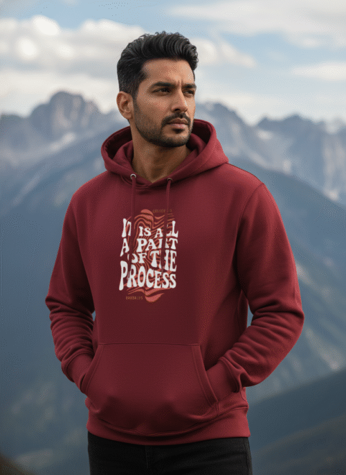 men's hoodie part of process