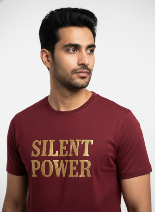 round neck half sleeves t shirt – silent power