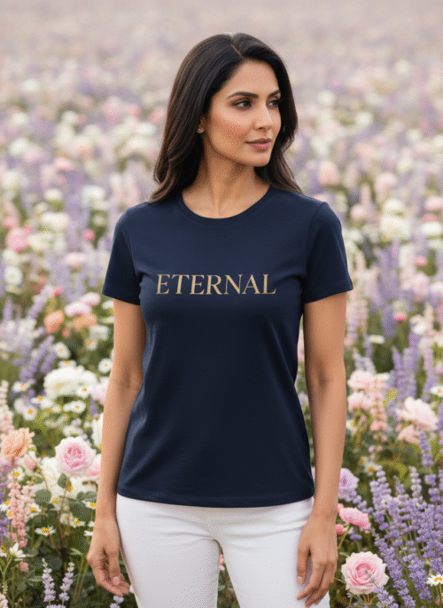 women's half sleeves golden words eternal